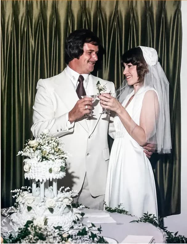 The same 1950s-1970s photograph after hand colorization by MemoryCherish, natural color added