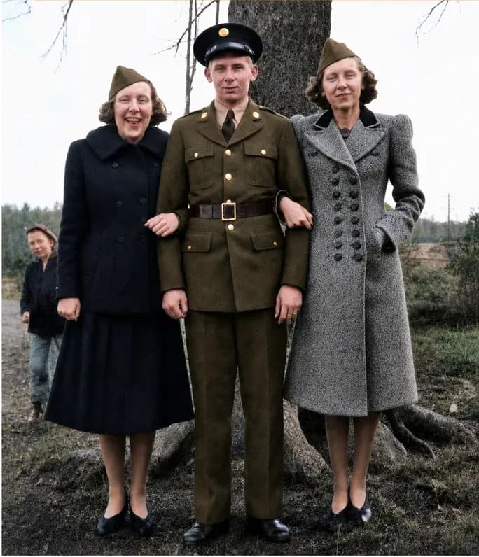 The finished restoration: this black-and-white photograph looks the way the family remembers it
