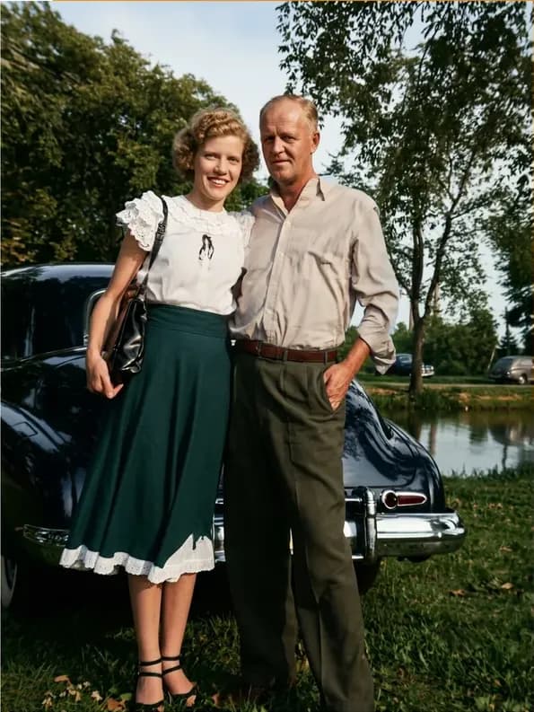 The finished restoration: this black-and-white photograph looks the way the family remembers it
