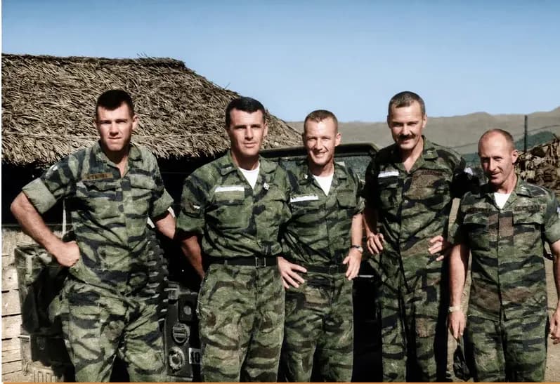 The servicemen, colorized, after restoration