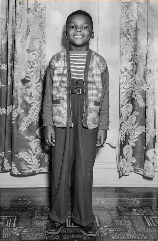 The same discoloured photograph, restored by hand at MemoryCherish