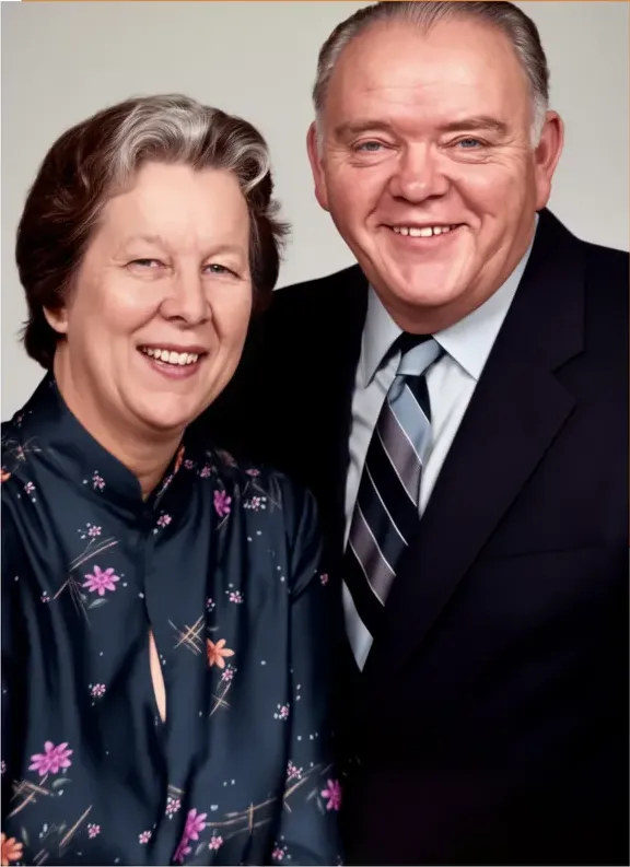 The same 1950s-1970s photo restored by hand at MemoryCherish, discoloration corrected and clarity brought back