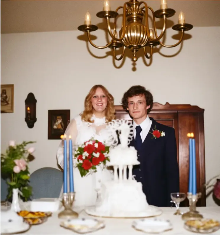 This discoloured photograph brought back to life by MemoryCherish photo restoration