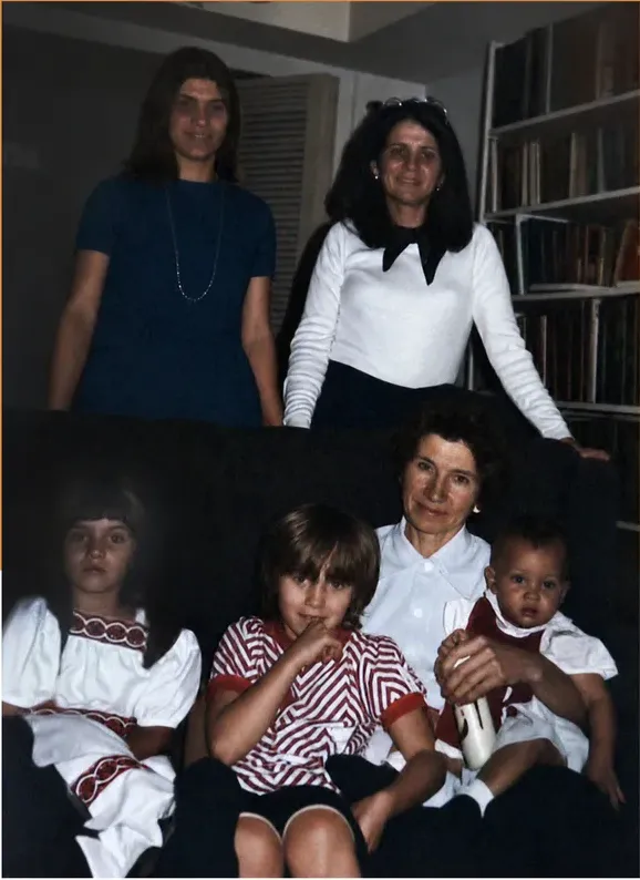 The same discoloured photograph, restored by hand at MemoryCherish