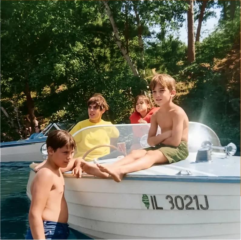 Restored by a real artist, this discoloured photograph is ready to frame again