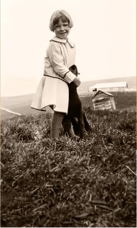 The same pre-1950 photograph after hand restoration by MemoryCherish, fading repaired and detail recovered