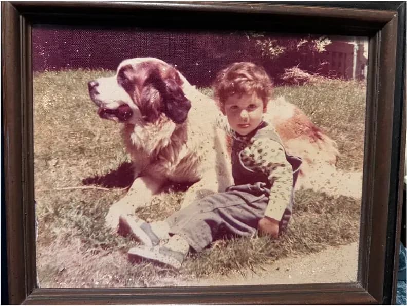 Original discoloured photograph before it was restored by hand