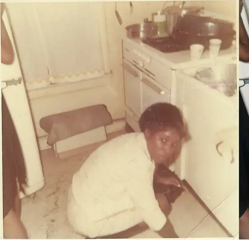 Original 1950s-1970s photograph showing creases and tears, before photo restoration by MemoryCherish