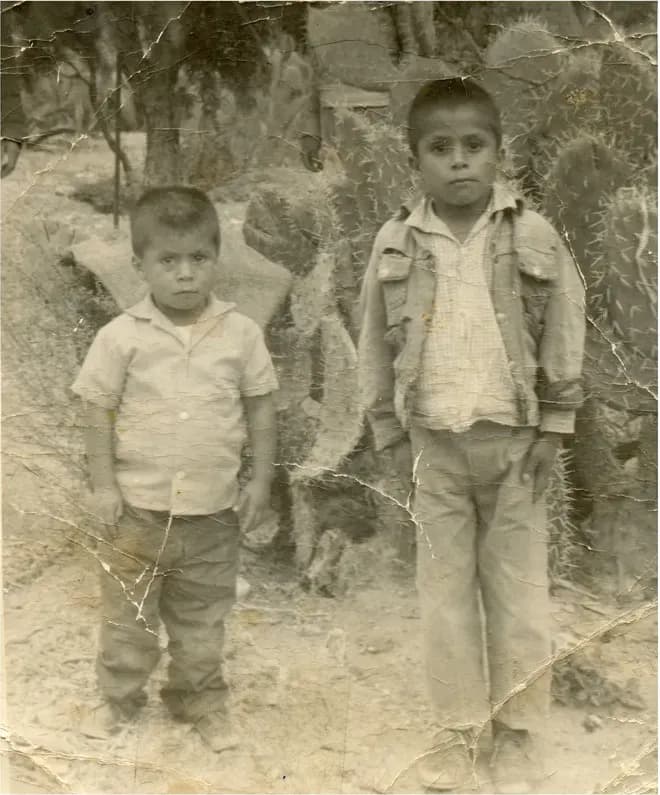 Original discoloured photograph before it was restored by hand