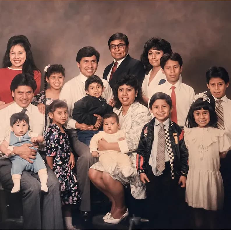 The finished restoration: this faded photograph looks the way the family remembers it