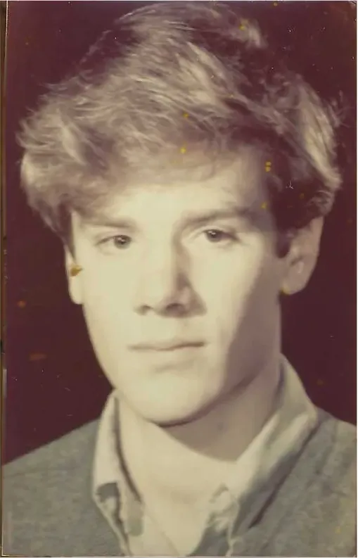 Stains and marks on a 1980s-plus photograph, before hand restoration by MemoryCherish artists