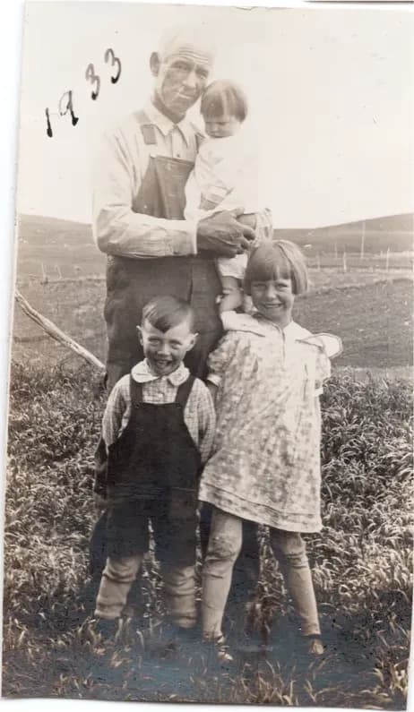 Old faded photograph showing its age, before photo restoration