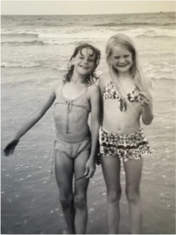 This faded photograph had faded and worn before restoration