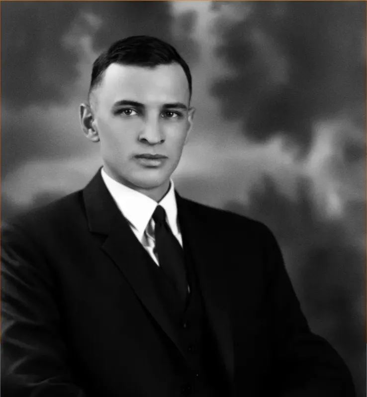 The same pre-1950 photo restored by hand at MemoryCherish, water damage corrected and clarity brought back