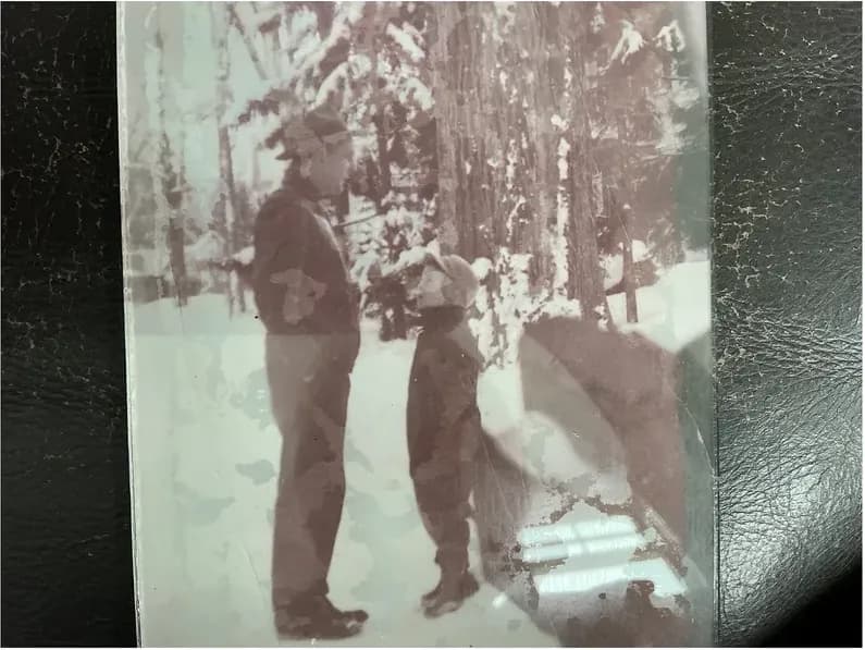 Black-and-white 1950s-1970s photograph before hand colorization by MemoryCherish artists