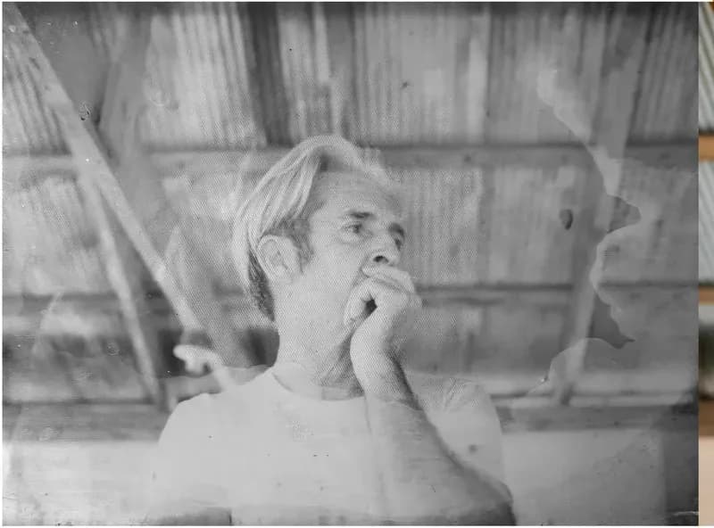Black-and-white 1950s-1970s photograph before hand colorization by MemoryCherish artists