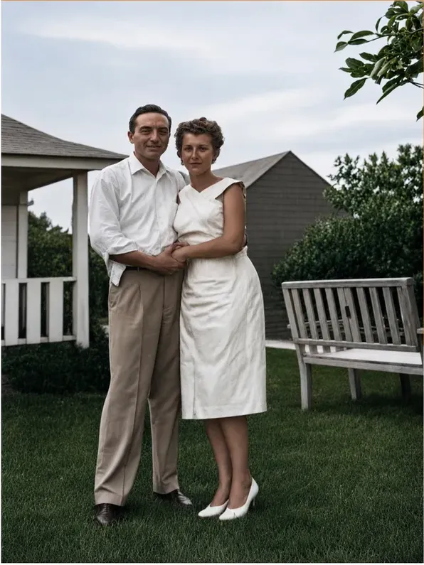 The same 1950s-1970s photograph after hand colorization by MemoryCherish, natural color added