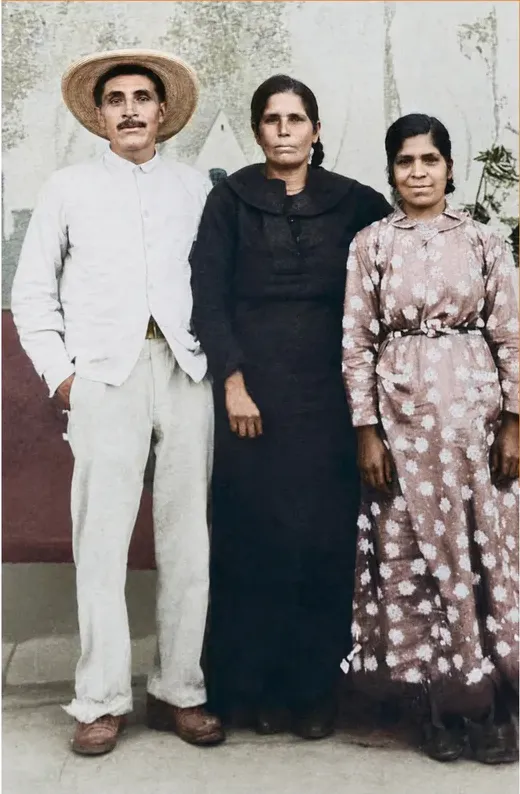The same 1950s-1970s photograph after hand colorization by MemoryCherish, natural color added
