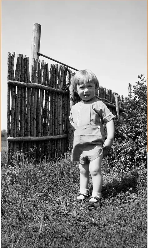 The same pre-1950 photograph after hand colorization by MemoryCherish, natural color added