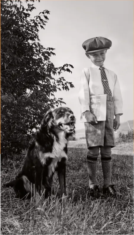The same pre-1950 photograph after hand colorization by MemoryCherish, natural color added
