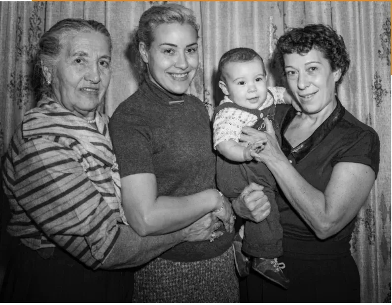 The same 1950s-1970s photograph after hand colorization by MemoryCherish, natural color added