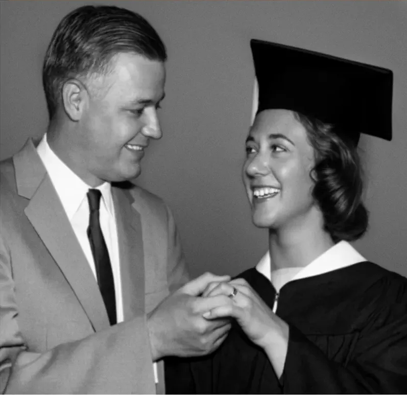 The same 1950s-1970s photograph after hand colorization by MemoryCherish, natural color added