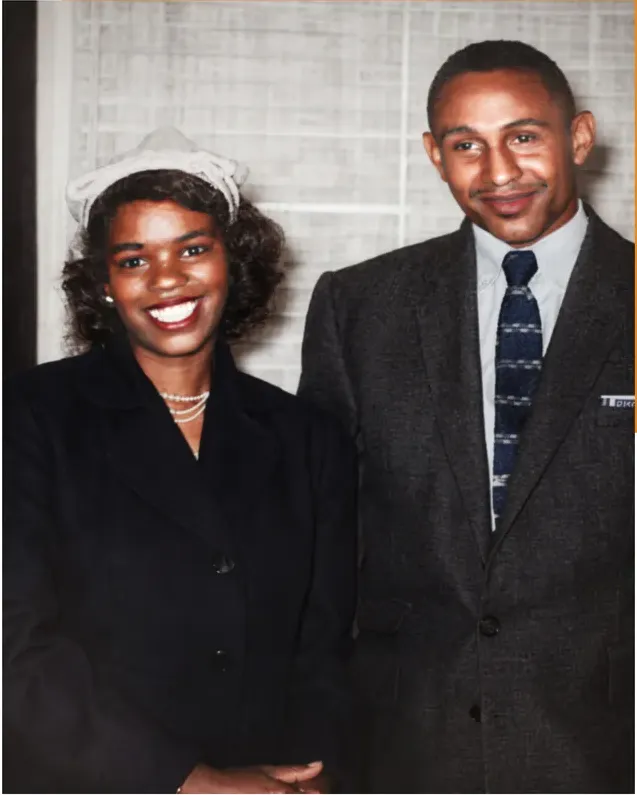 The same 1950s-1970s photograph after hand colorization by MemoryCherish, natural color added