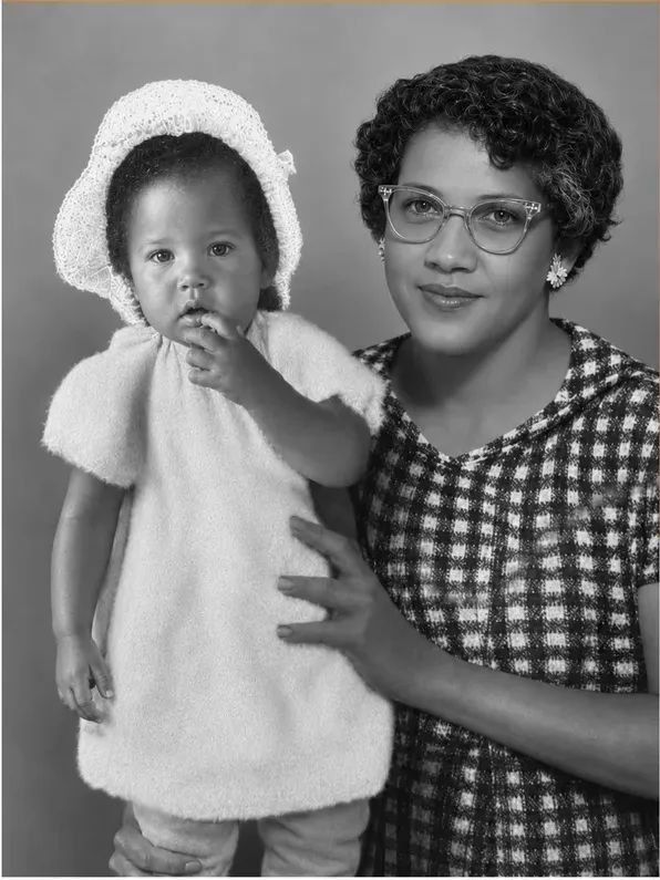 The same 1950s-1970s photograph after hand colorization by MemoryCherish, natural color added