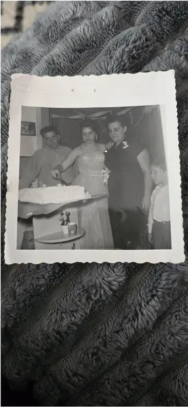Black-and-white 1950s-1970s photograph before hand colorization by MemoryCherish artists