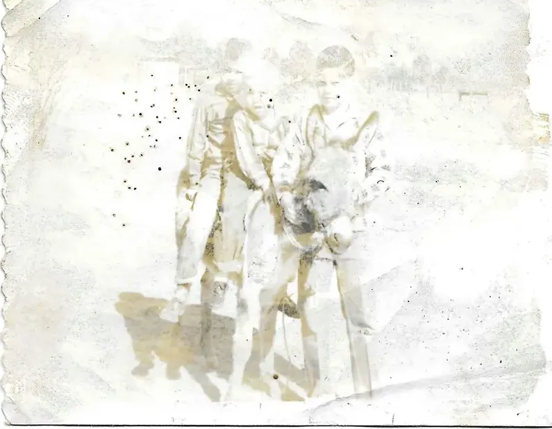 Black-and-white photograph before hand colorization by MemoryCherish artists