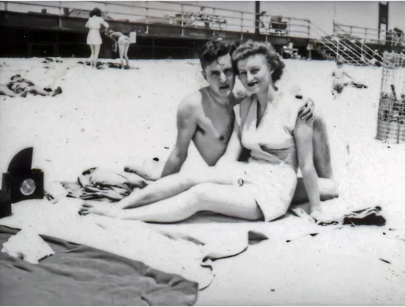 Black-and-white 1950s-1970s photograph before hand colorization by MemoryCherish artists