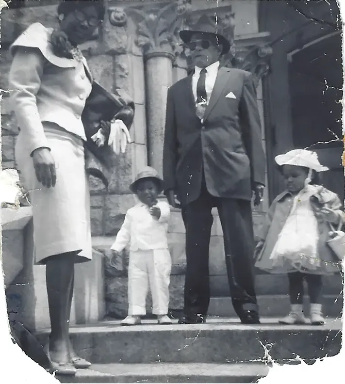Black-and-white 1950s-1970s photograph before hand colorization by MemoryCherish artists