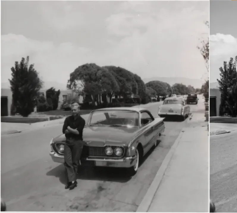 Black-and-white 1950s-1970s photograph before hand colorization by MemoryCherish artists
