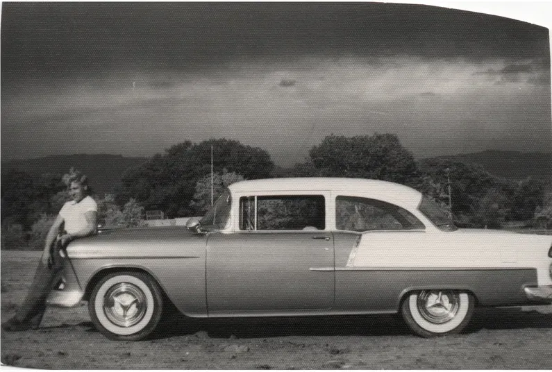 Black-and-white 1950s-1970s photograph before hand colorization by MemoryCherish artists