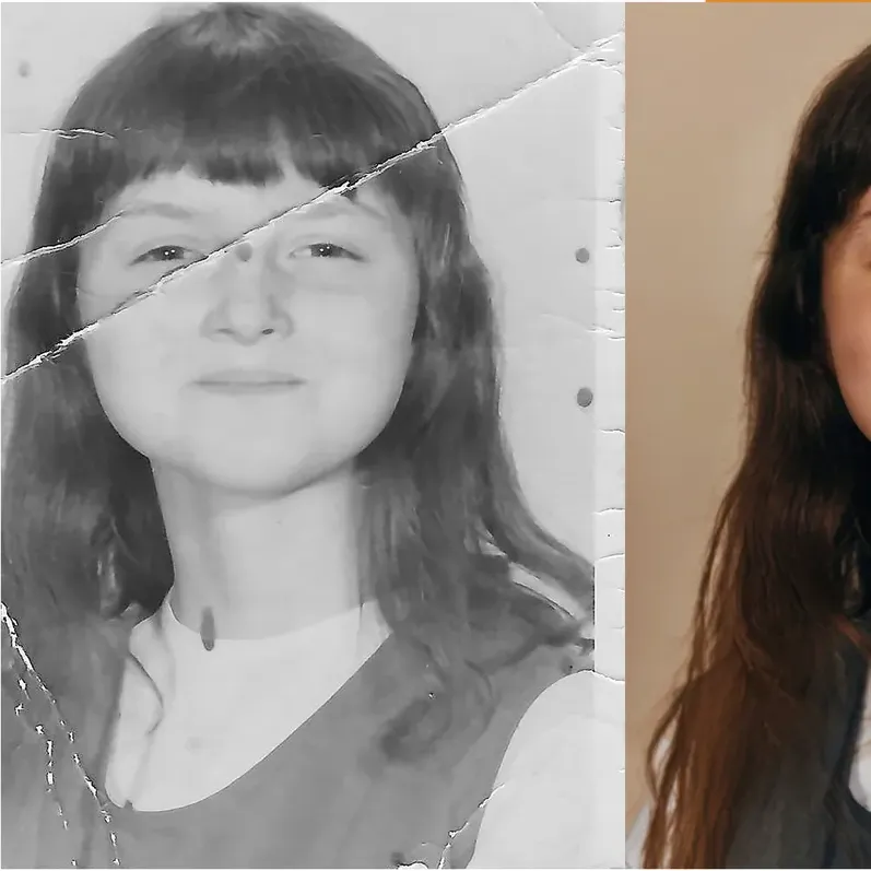 Black-and-white 1950s-1970s photograph before hand colorization by MemoryCherish artists
