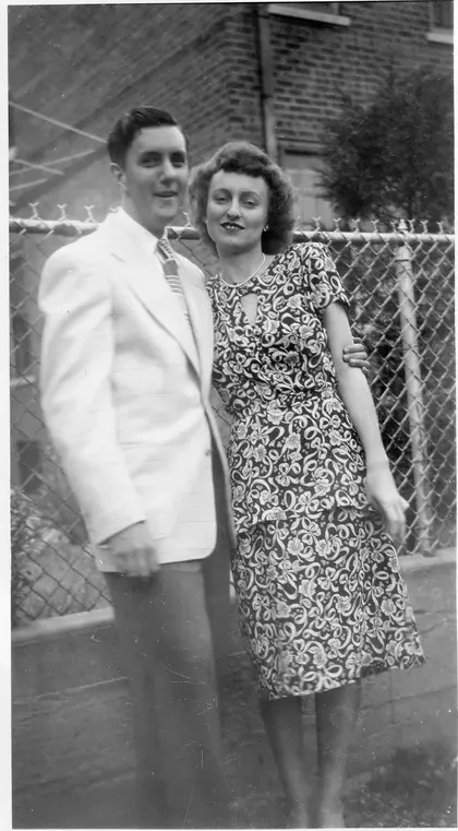 Black-and-white pre-1950 photograph before hand colorization by MemoryCherish artists