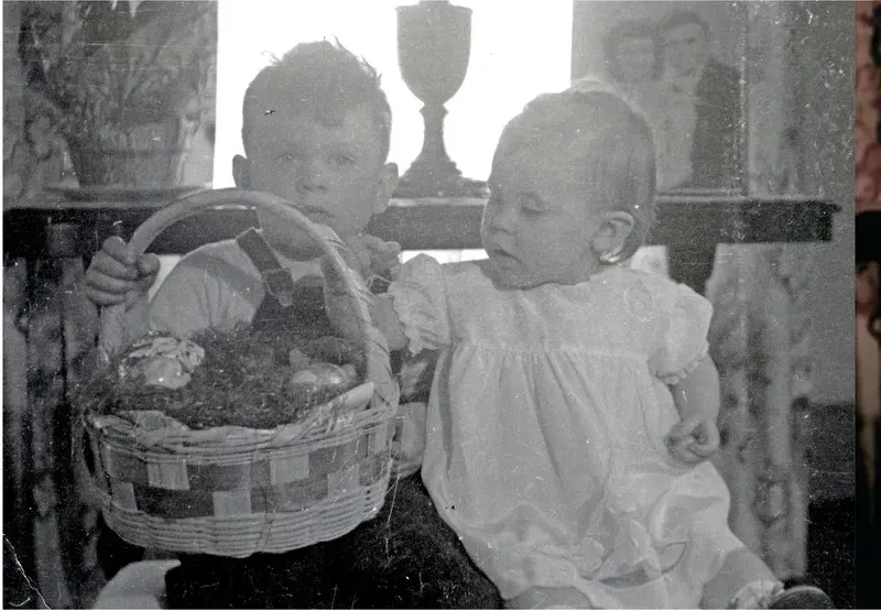 Black-and-white 1950s-1970s photograph before hand colorization by MemoryCherish artists