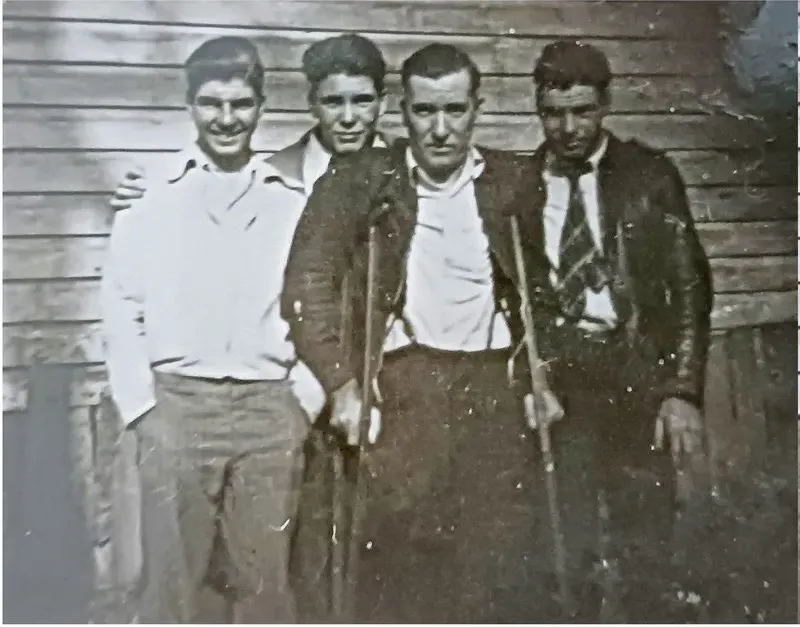Black-and-white pre-1950 photograph before hand colorization by MemoryCherish artists