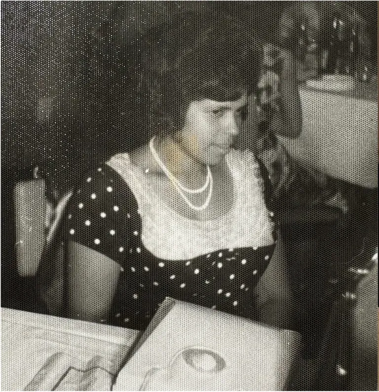 Black-and-white 1950s-1970s photograph before hand colorization by MemoryCherish artists