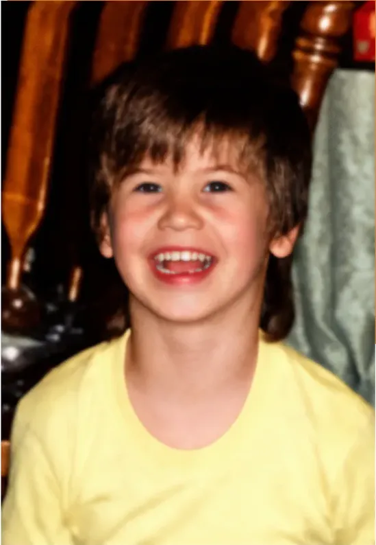 The same 1980s-plus photo restored by hand at MemoryCherish, discoloration corrected and clarity brought back
