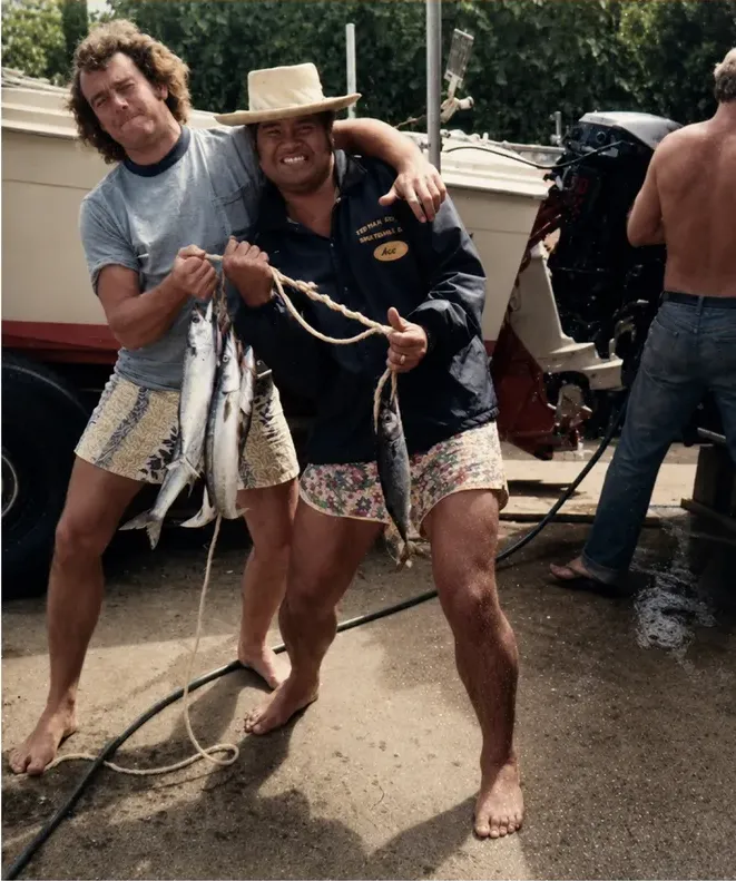 The same 1980s-plus photo restored by hand at MemoryCherish, discoloration corrected and clarity brought back