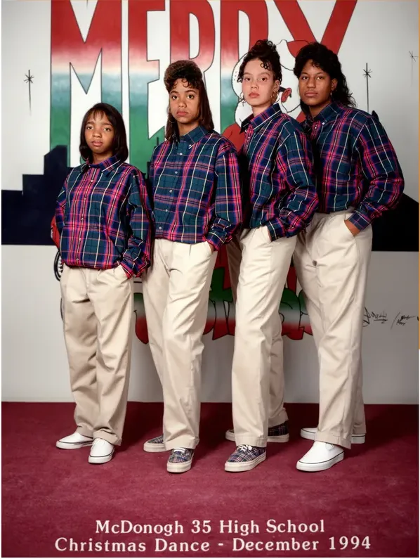 The same 1980s-plus photo restored by hand at MemoryCherish, water damage corrected and clarity brought back