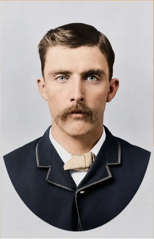 The same pre-1950 photograph after hand colorization by MemoryCherish, natural color added