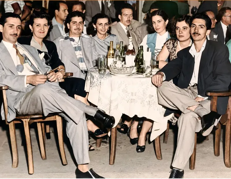 The same 1950s-1970s photograph after hand colorization by MemoryCherish, natural color added