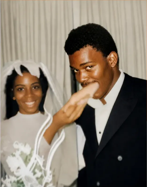 The same photograph after hand restoration by MemoryCherish, creases and tears repaired and detail recovered