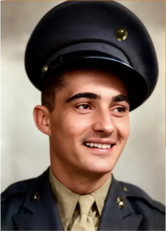 The same pre-1950 photograph after hand colorization by MemoryCherish, natural color added