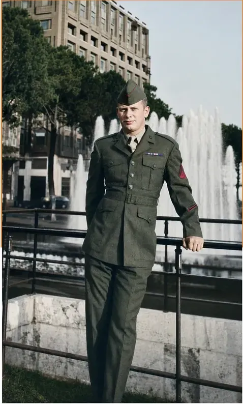 The same pre-1950 photograph after hand colorization by MemoryCherish, natural color added