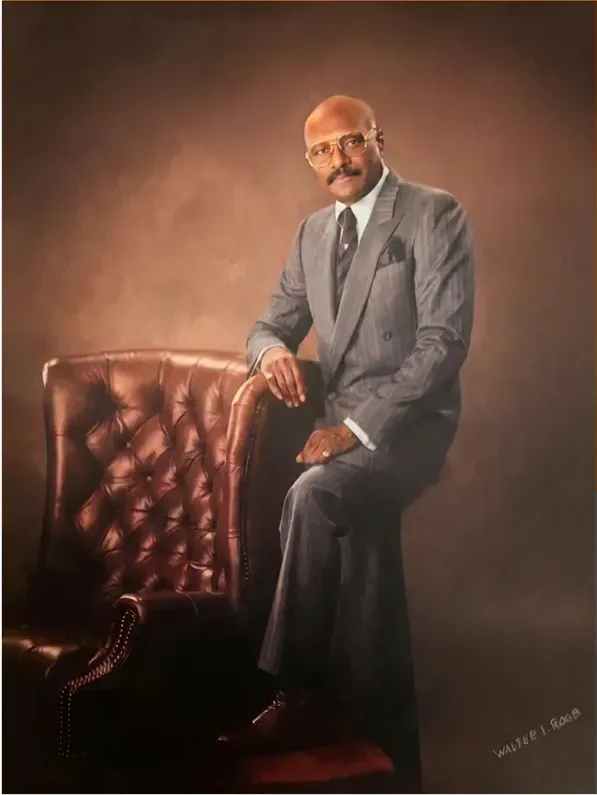 The same 1980s-plus photograph after hand restoration by MemoryCherish, creases and tears repaired and detail recovered