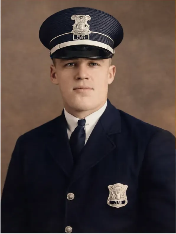 The same pre-1950 photograph after hand colorization by MemoryCherish, natural color added