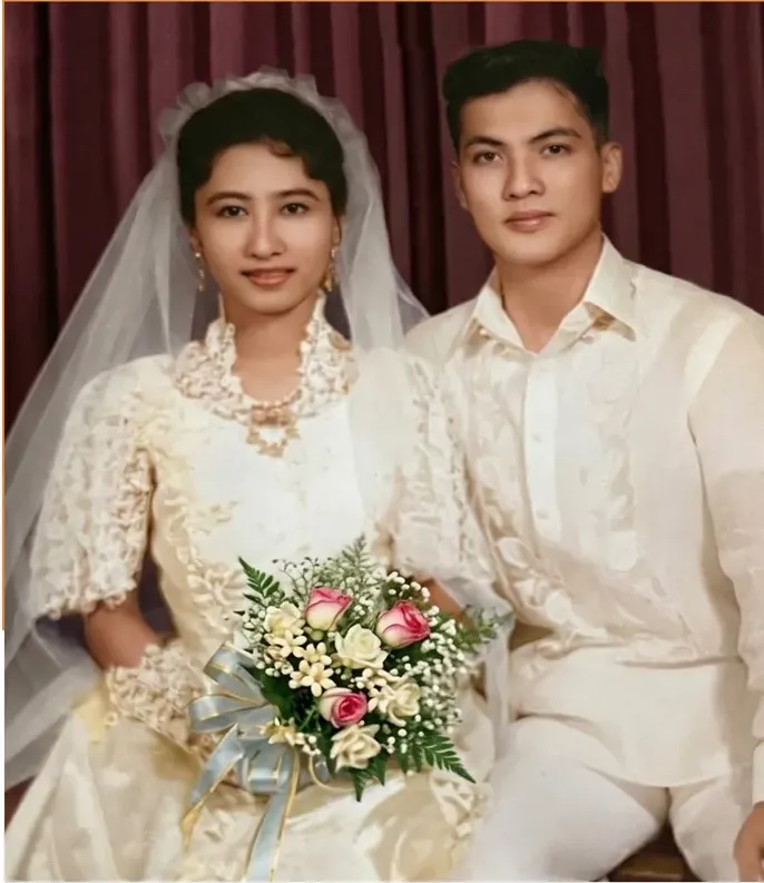 The same 1950s-1970s photograph after hand colorization by MemoryCherish, natural color added